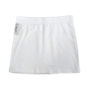 Aritzia TNA NWT Cozy Sweatfleece Perfect Pull On White Elastic Waist Micro Skirt